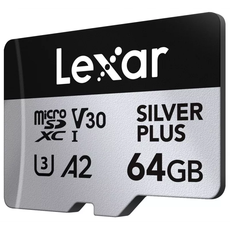 Tarjeta MicroSD Lexar 64 GB UHS-I Clase 3 SILVER PLUS