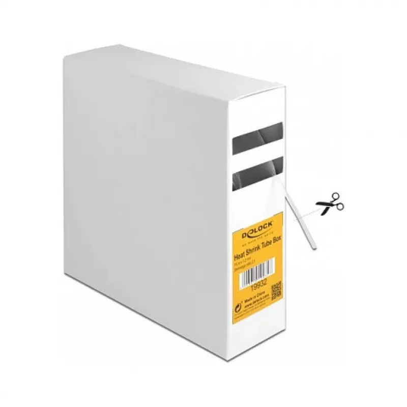 DeLOCK 19932 Caja de tubo termorretráctil, 2:1, 15 m x 1,2 mm, transparente