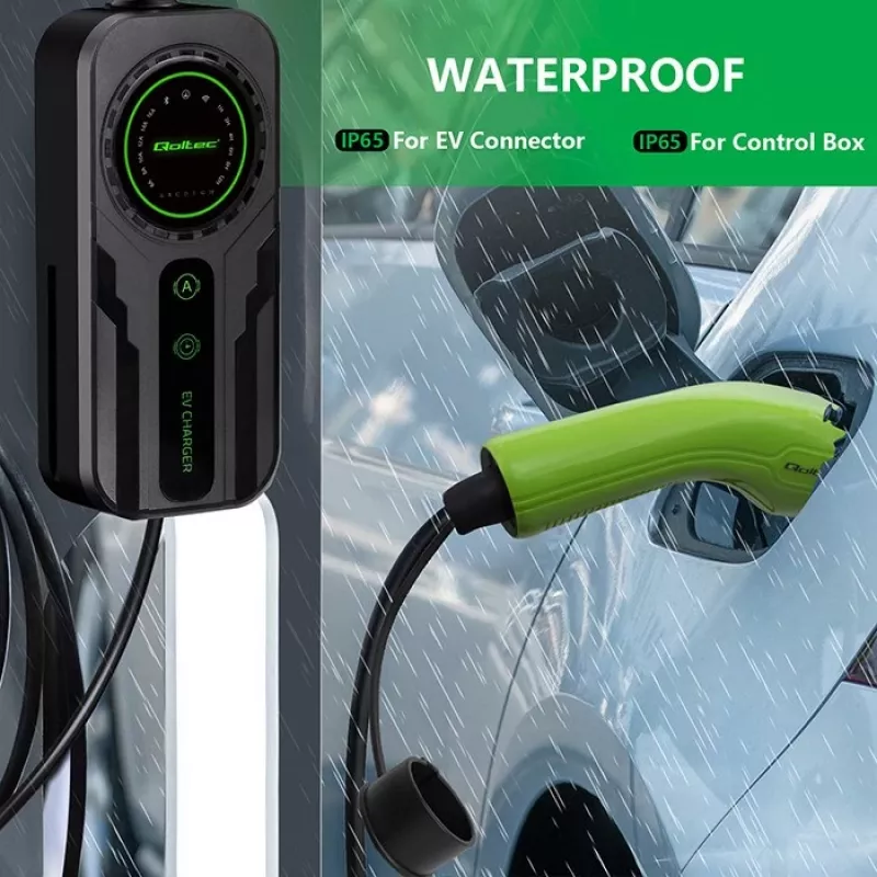 Cargador móvil para vehículos eléctricos QOLTEC 52468 Type 2, 3,5 kW, 16 A, cable de 5 m, IP65
