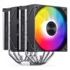 Disipador de CPU Jonsbo CA80 de doble torre, 2 ventiladores PWM de 120 mm, ARGB, negro