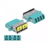 Acoplador de fibra óptica DeLOCK 86905 LC cuádruple hembra a LC cuádruple hembra multimodo aqua