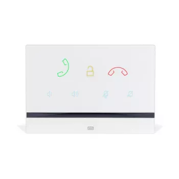 Portero automático 2N Indoor Talk blanco — con cable, vidrio templado, montaje en pared, 185×128×48,2 mm