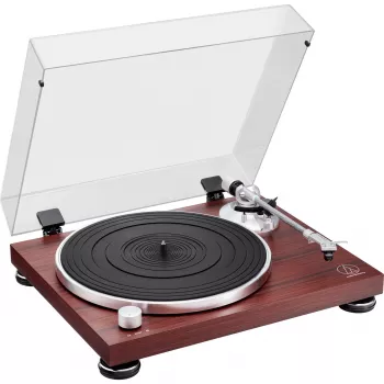 Tocadiscos de accionamiento por correa Audio-Technica AT-LPW50BTRW marrón manual