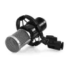 Micrófono para PC MEDIA-TECH MT397S — con cable, entrada XLR, 20–20000 Hz, 150 Ω, -32 dB, cable de 2,4 m, soporte de mesa, negro