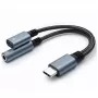 Adaptador 2 en 1 USB-C a USB-C y jack de 3,5 mm PD 15W