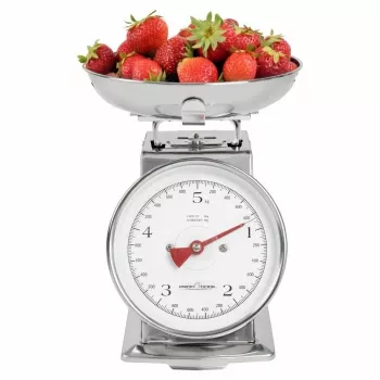 Báscula de cocina mecánica ProfiCook PC-KW 1247 – acero inoxidable, capacidad de 5 kg, bol de 1 L, función tara