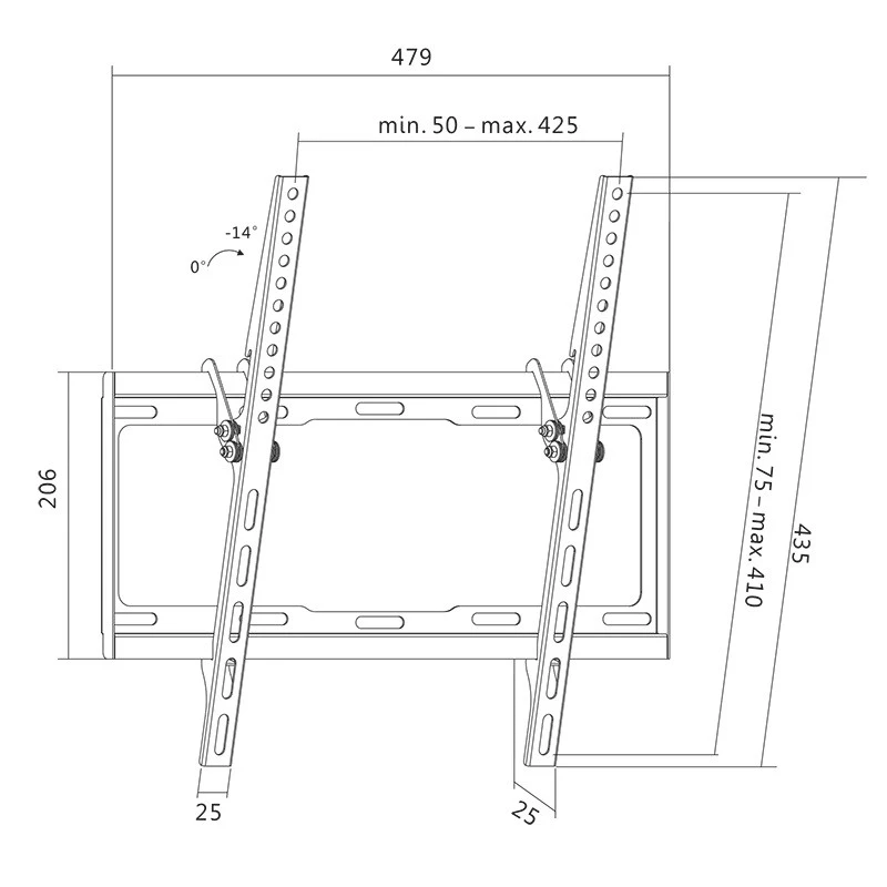 Soporte para TV LogiLink BP0012 139,7 cm (55