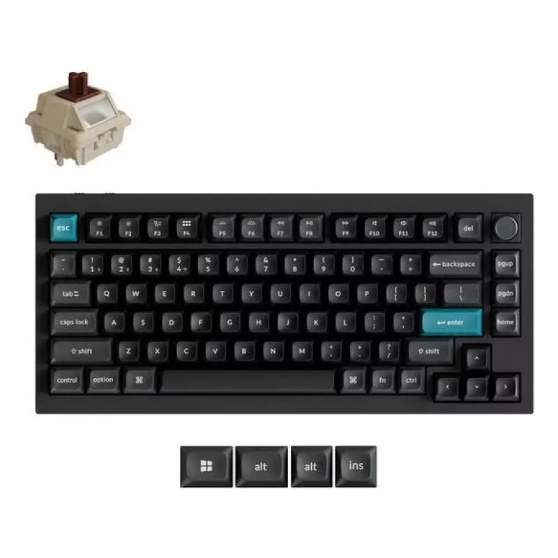 Teclado mecánico 75% Keychron Q1 Ultra 8K – USB + RF inalámbrico + Bluetooth, RGB, negro