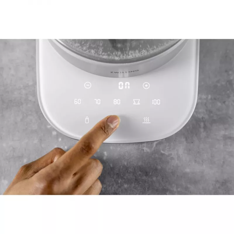 Hervidor eléctrico ZWILLING 1,7 l 1850 W, carcasa de cristal, blanco