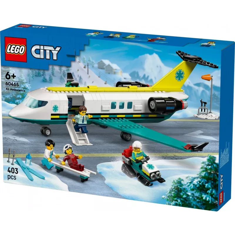 LEGO City Avión de rescate 60465 – pequeño set de construcción de avión de rescate, 403 piezas, 4 minifiguras, edad 6+