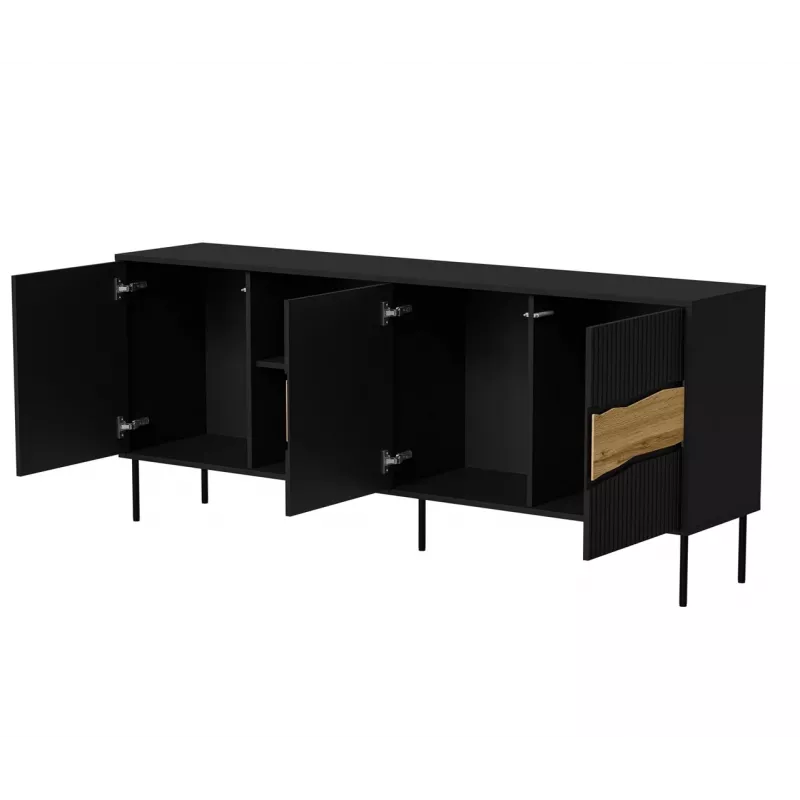 Cómoda Cama INSERTO 3D1W 190x40x80 negra + LED