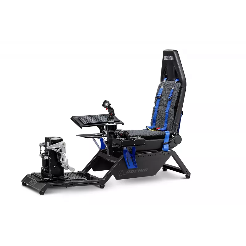 Cabina de simulador de vuelo Next Level Racing Boeing Commercial Edition, detalles azules