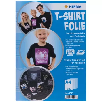 Papel de transferencia para camisetas Herma A4 para textiles oscuros y negros 20 hojas 4527 (4527)