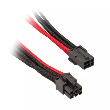 Cable SilverStone PCIe de 6 pines a PCIe de 6 pines 250mm - negro/rojo