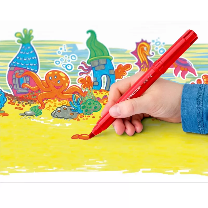 Rotulador Staedtler Noris Jumbo pack de 6 lavable no tóxico — punta ancha, rotuladores seguros para niños