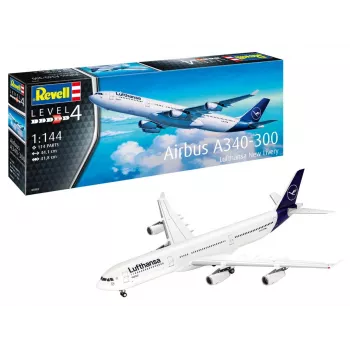 Maqueta de plástico REVELL Airbus A340-300 Lufthansa New Livery escala 1:144