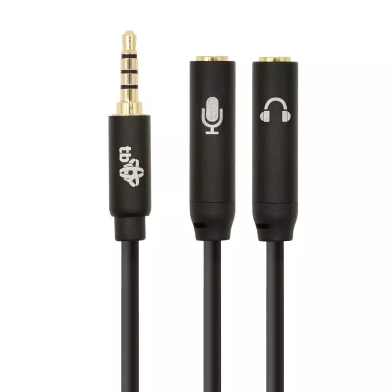 Adaptador TB divisor mini jack de 3,5 mm 1x conector macho de 3,5 mm a 2x conector hembra de 3,5 mm, modelo AKTBXAJ0P2J030B