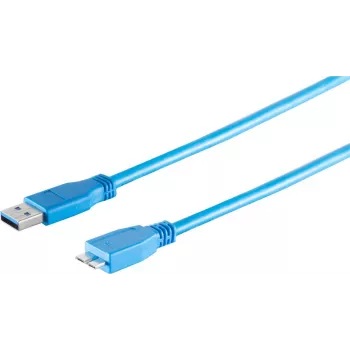 helos Cable USB 3.0 de USB A a Micro-USB B, 1,8 m, azul