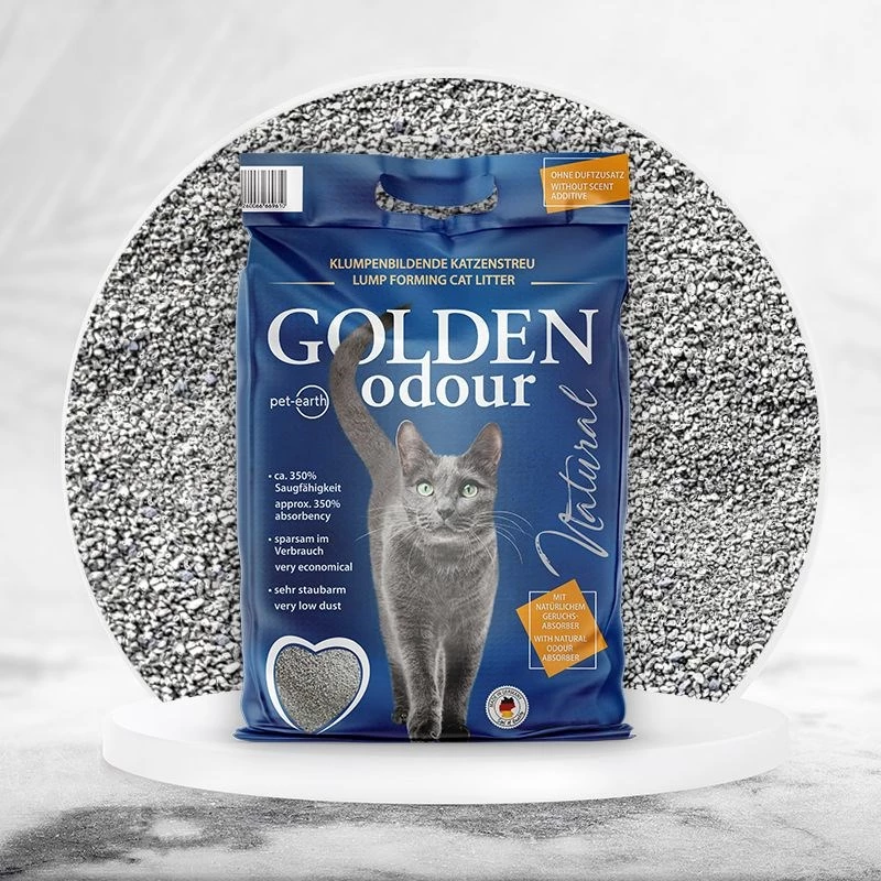 Arena para gatos Golden Grey 7 kg — arena aglomerante de bentonita, sin polvo, eliminación de olores