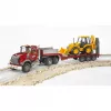 Camión articulado de juguete con accesorio JCB 4CX, BRUDER, modelo BR-02813, construcción ABS, multicolor