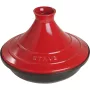 Staub Tajine 28 cm, olla de hierro fundido, esmalte rojo y negro
