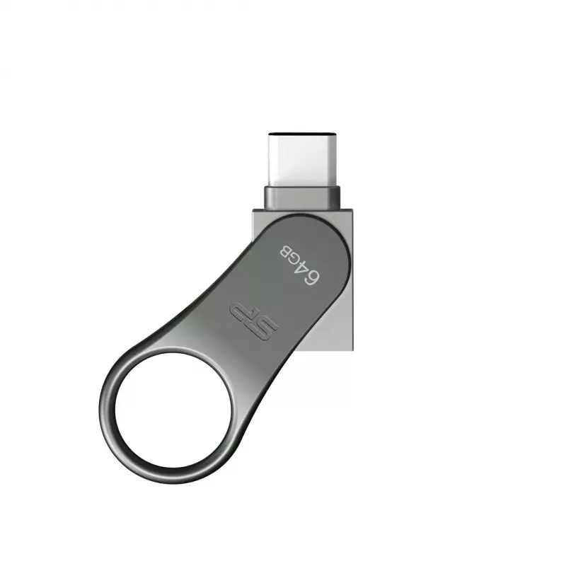 Memoria USB Silicon Power Mobile C80 64 GB USB Type-A / USB Type-C 3.0 (3.1 Gen 1) titanio