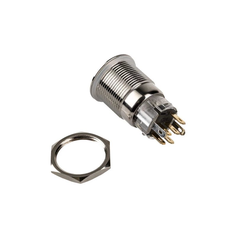 Pulsador antivandálico DimasTech 19 mm Silverline Dot RGB PD210