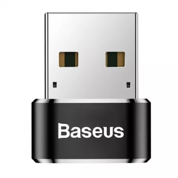 Adaptador conversor Baseus conector macho USB a conector hembra Type-C negro