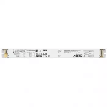 Balasto/Driver LED Osram QTP5 2X14…35, vida útil 100000 h, entrada 198–264 V, 50/60 Hz, 24 A, -20–50 °C, 30×360×21 mm