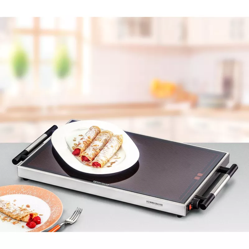 Rommelsbacher WPR 305/E placa calientaplatos, acero inoxidable/negro, 300 W