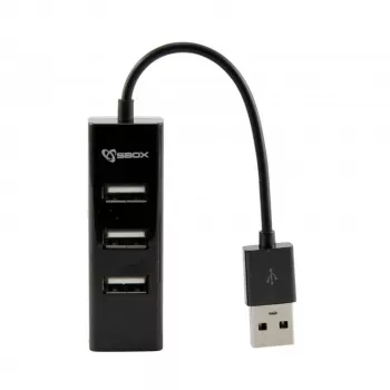 Sbox H-204 USB 4 puertos HUB negro