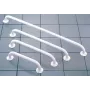 Barra de apoyo metálica para el baño Mobilex 30 cm — asa de pared, blanca, carga 120 kg, Ø 2,5 cm, distancia a la pared 42 mm