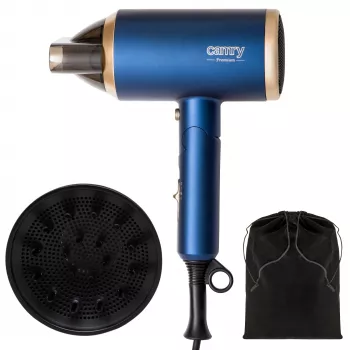 Camry | Secador de pelo | CR 2268 | 1800 W | 2 niveles de temperatura | Función iónica | Boquilla difusora | Azul/Oro
