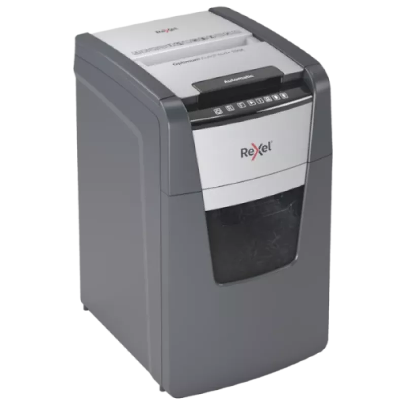 Destructora de papel automática Rexel Optimum AutoFeed+ 150X con corte en partículas P4