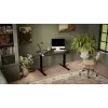 Escritorio Cama Meble con regulación eléctrica de altura MOON 121x67 cm, tablero rectangular de aglomerado, 72–120 cm negro/san sebastian