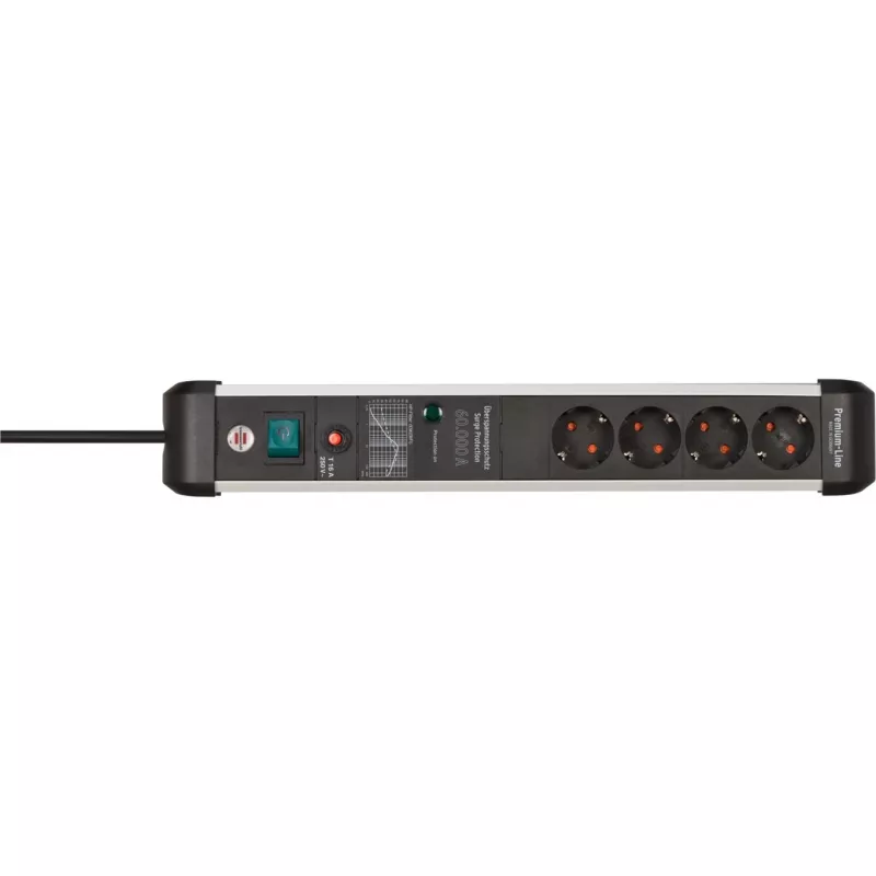 Regleta de alimentación Brennenstuhl 1391010400 3m 4 tomas AC Interior negro plata