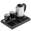 Adler AD 1354 hervidor de agua de hotel acero inoxidable 1,2 L + bandeja con tazas negro, acero