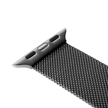 Correa de malla de repuesto para Apple Watch de FIXED — compatible con 42/44/45/46/49 mm (negra)