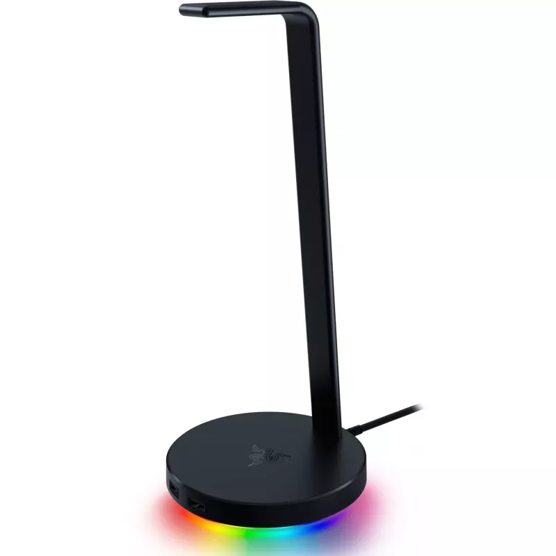 Razer Base Station V2 Chroma, Negro, 2 conectores USB 3.1, 1 conector combo de 3,5 mm con DAC integrado, sonido envolvente 7.1, Razer Chroma™ RGB, construcción de aluminio, base antideslizante
