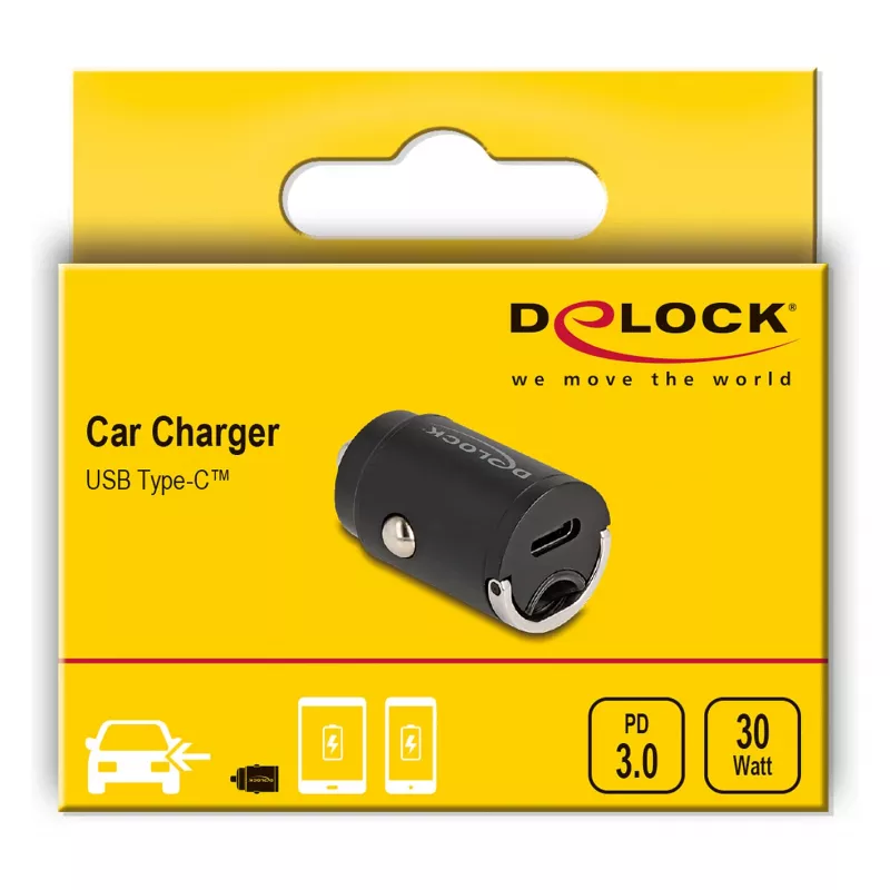 Cargador de coche DeLOCK 64278 Universal negro carga rápida 12-24V