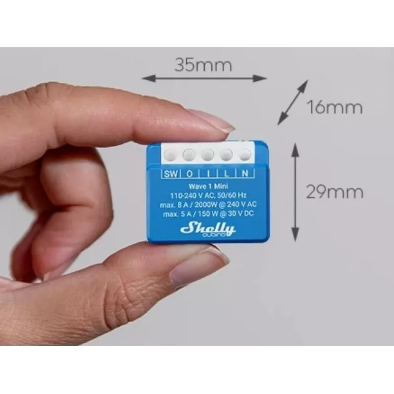 Interruptor inteligente Shelly Qubino Wave 1 Mini LR Z-Wave azul