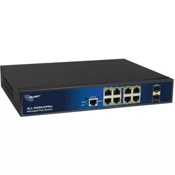 Switch PoE gestionado de 10 puertos ALLNET ALL-SG8610PMJ con 8 puertos PoE+ y 2 puertos uplink
