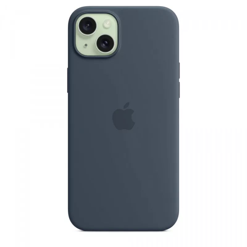 Apple Funda de silicona con MagSafe para iPhone 15 Plus - Azul tormenta