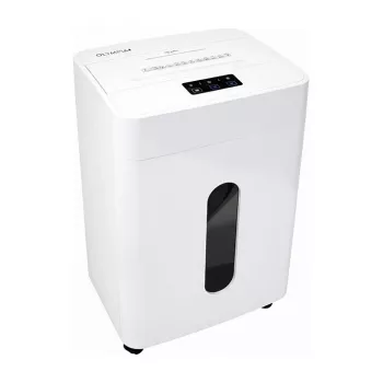 Trituradora Olympia MC 2508 S — Trituradora de papel de corte en partículas de 8 hojas, blanca