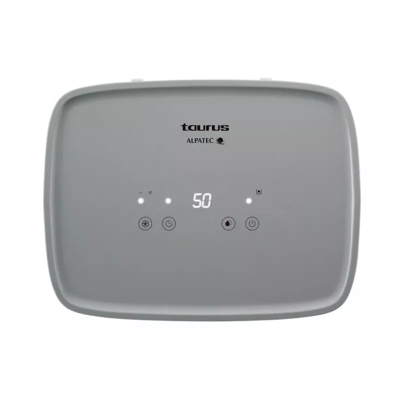 Deshumidificador Taurus DH1201 — depósito de 2,5 L, 90 m³/h, 210 W, 43 dB, R290