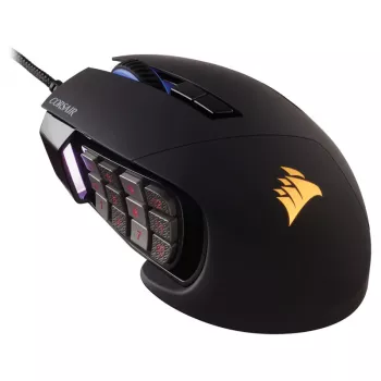 Ratón gaming Corsair Scimitar RGB Elite, óptico, con cable, 17 botones, 18000 dpi, negro