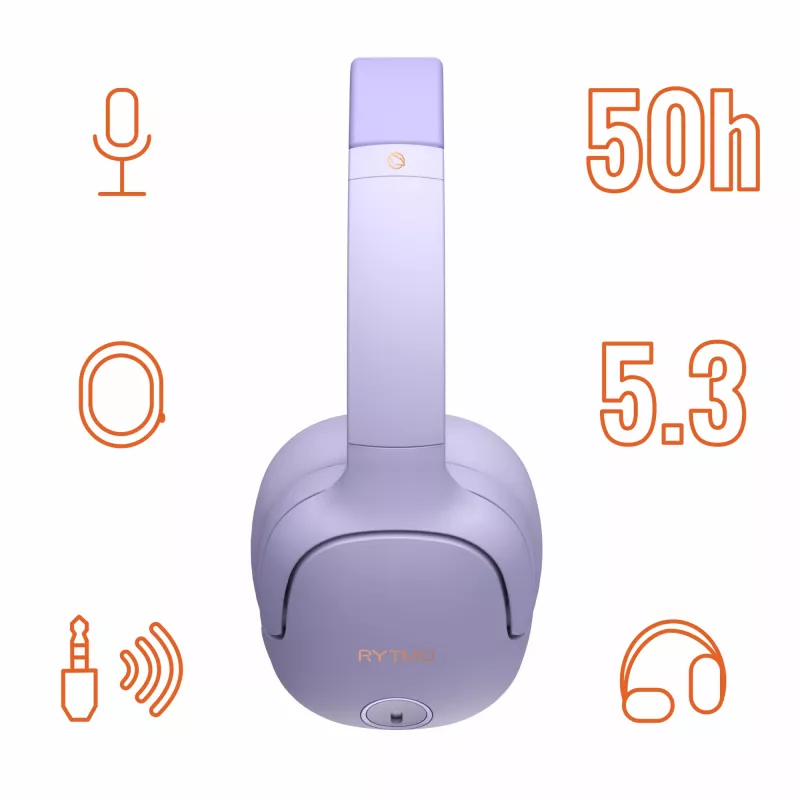Auriculares MANTA HDP1001PU Rytmo Elegance morado over-ear con cable, modelo HDP1001PU