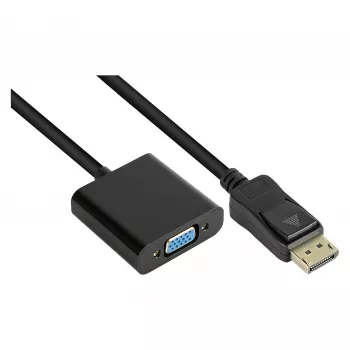 Adaptador DisplayPort macho a VGA hembra, 1920*1200 @60Hz, contactos dorados, aprox. 20cm, Good Conn (DP-AD11)