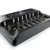 Cargador de baterías everActive UC-800 AC 12V 3A — para LiFePO4/LiPo/NiMH, compatible con AA/AAA/9V, hasta 10 baterías, entrada 12 V, pantalla integrada, negro