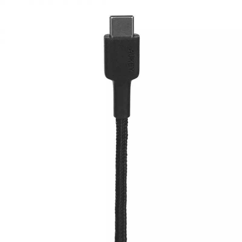 AUKEY CB-CD30 cable de USB-A a USB-C 0,9 m, trenzado de nailon, 60W PD, 3A, negro